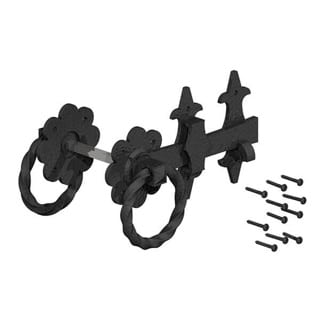 ORNAMENTAL RING GATE LATCHES 8 200MM BLK